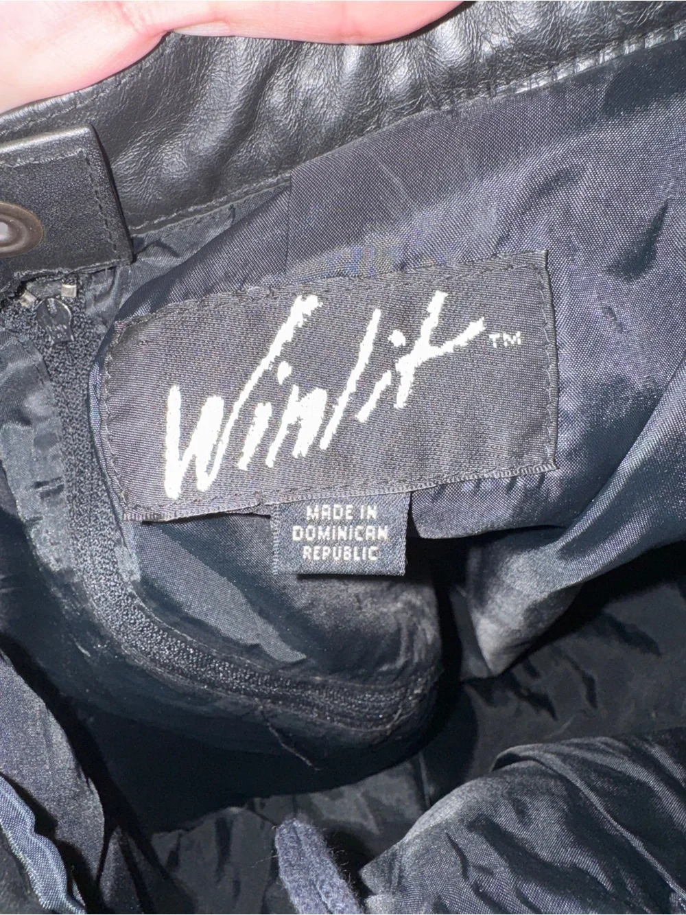 Vintage Winlit Black Genuine Leather Pencil Skirt Womens Size 2/4 90s Y2K